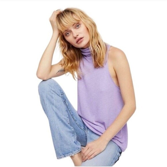Free People Intimately Topanga Sleeveless Turtleneck Top Size Large Spring Layer - Picture 1 of 7